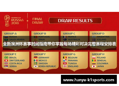 全新澳洲杯赛事时间指南带你掌握每场精彩对决完整赛程安排表